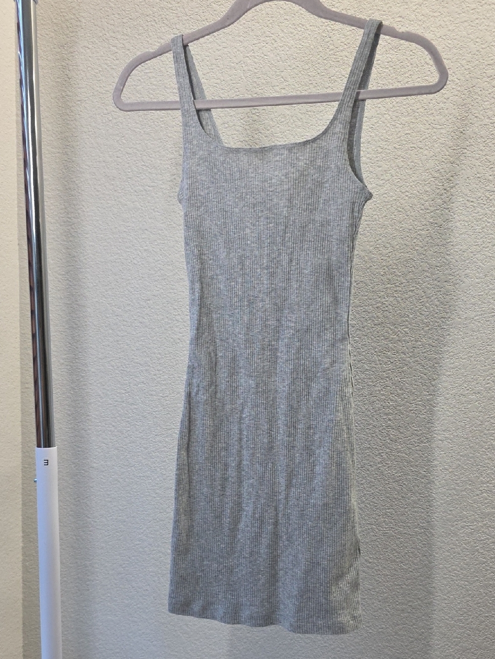 H&M Gray Ribbed Tank Mini Dress
